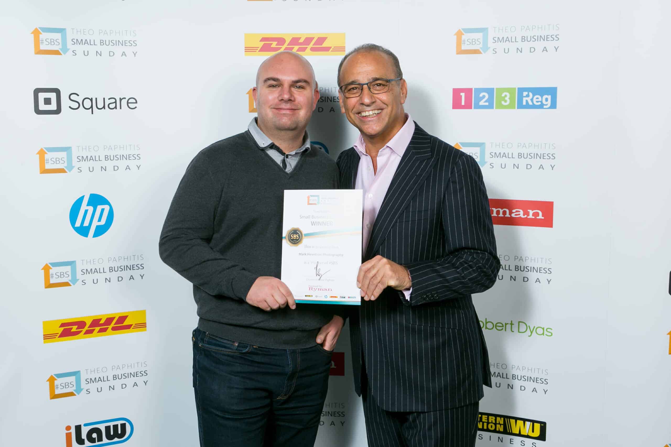 Mark Hewitson of Mark Hewitson Photography, Thame, Oxfordshire at the 2018 SBS event with Theo Paphitis